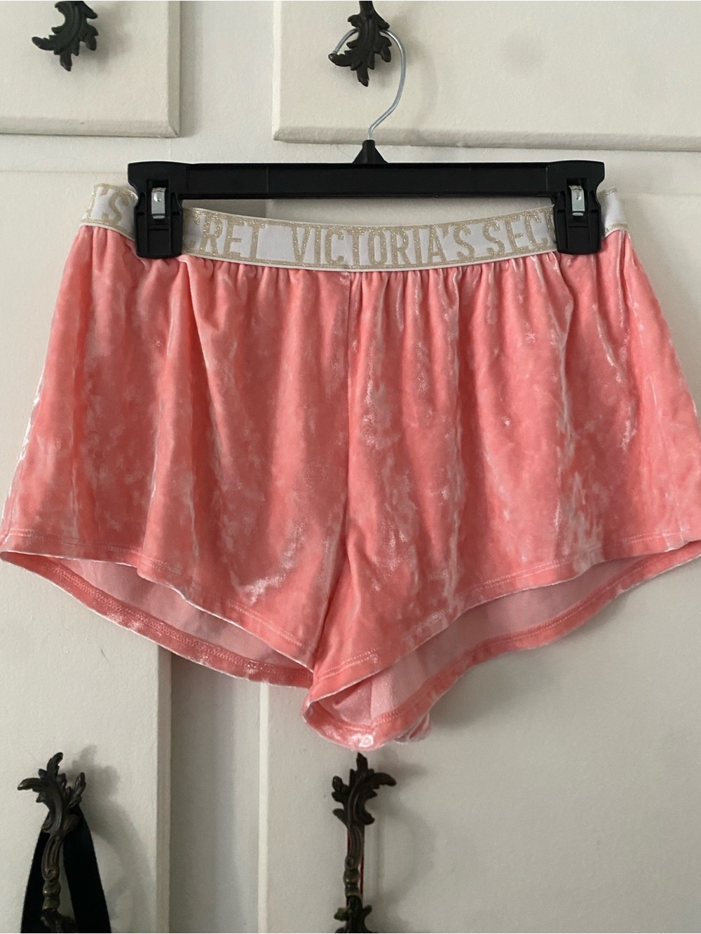 Victoria's Secret Pink Velvet Lounge Shorts - Coral Pink